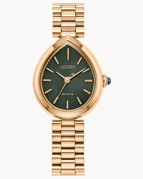 Citizen L Rainell Green Dial Stainless Steel Bracelet EM1203-57X Citizen L Rainell Green Dial Stainless Steel Bracelet EM1203-57X